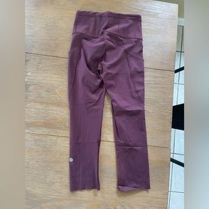 Maroon cropped lululemon leggings